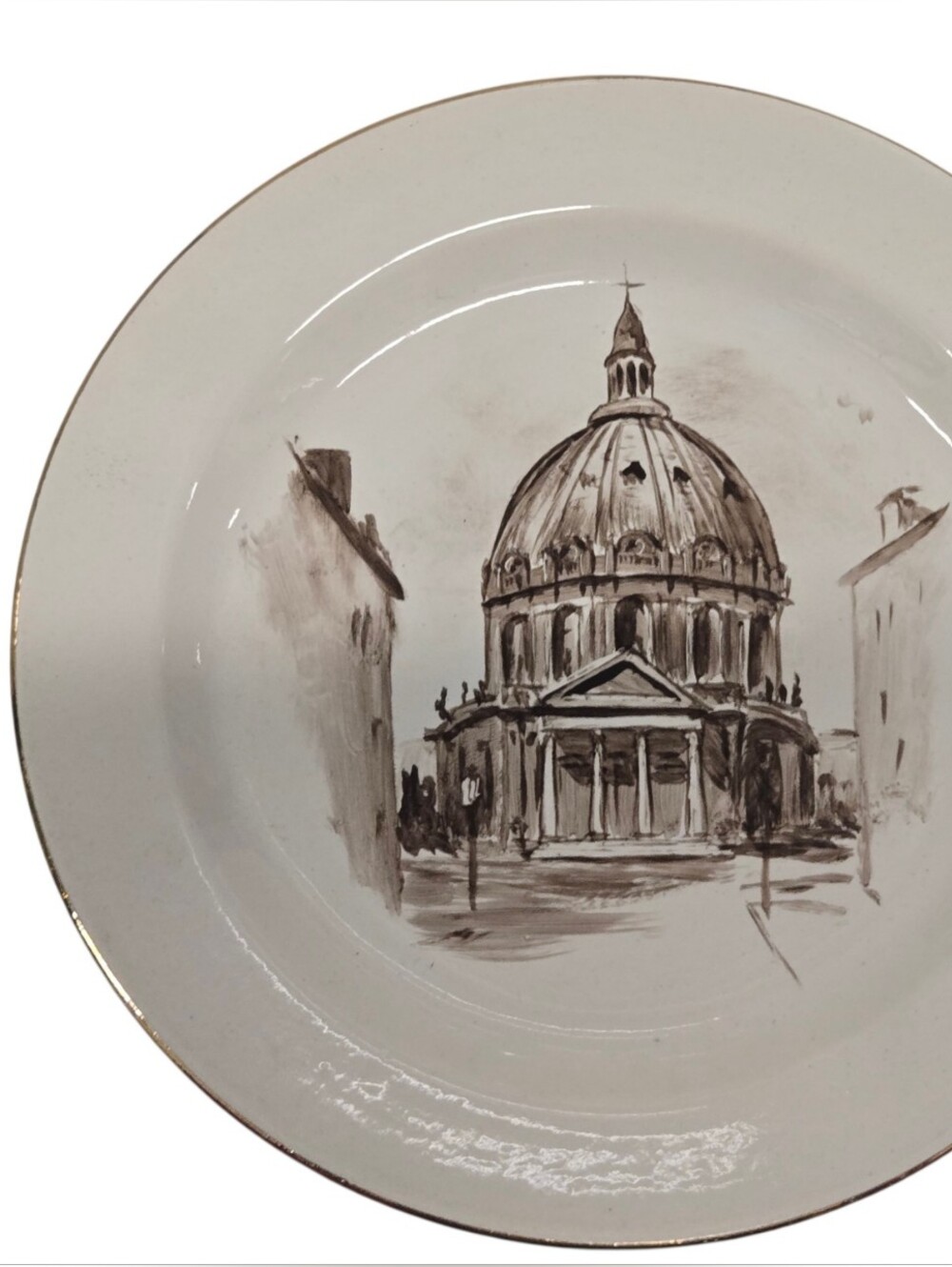 SET OF 6 Souvenir Plates Hand Painted 1950 Royav Copenhage  RARE